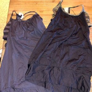 TWO lululemon 2-in-1 sports bra tanks size 8